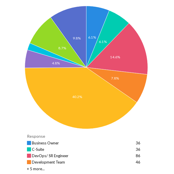 Pie chart showing the total number of respondents divided by respondent role/designation